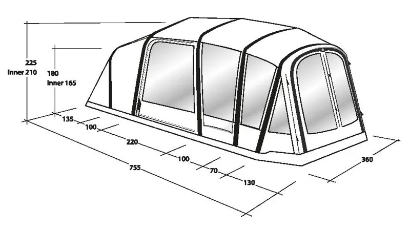 Outwell Jacksondale 5PA Inflatable Tent Package - DEMO MODEL-1
